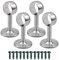 4 Pezzi Bastone per Tende Inox Supporto,Staffa per Montaggio a Soffitto Supporti per Asta Armadio 25mm per Asta di Tenda Appendiabiti Guardaroba per Appendere - Argento