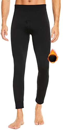 SIMIYA Thermal Underwear Mens Long Johns, Thermal Leggings Bottoms for Men, Fleece-Lined Base Layer Trousers for Daily Wear, Winter Outdoor