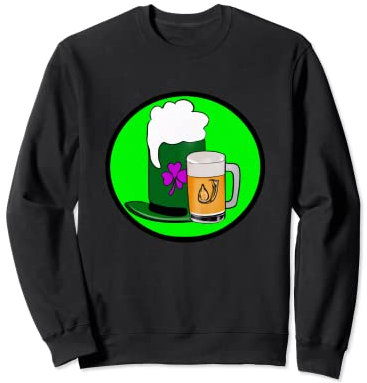 Chope irlandaise trèfle avec bière | Saint Patrick Sweatshirt