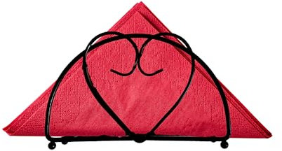 NARAMAKI Lot de 6 porte-serviettes en papier – porte-serviettes en fer noir – distributeur de serviettes pour table de cuisine – bar, restaurant et hôtel – design vertical en forme de cœur