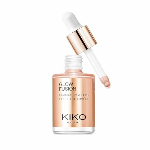 KIKO Milano Glow Fusion Highlighting Drops 02, Liquid Face Highlighter With A Metallic fFinish