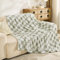 EMME Fleece Blanket Throw Blanket, Sherpa Fluffy Flannel Blanket, Checkered Blankets, Soft Warm Cozy Throw Blankets for Bed, Couch, Sofa, Armchairs, Picnic, Sage Green, 130 x 150cm