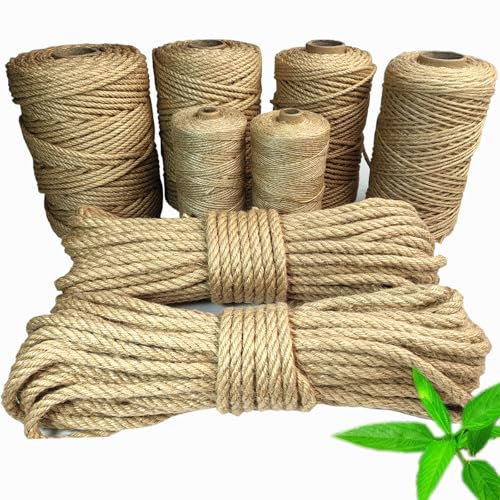 Treadstar, corda in sisal per albero tiragraffi, corda di iuta naturale, corda di sisal, corda di canapa, accessori per gatti, corda di canapa, 100% naturale (5 mm - 100 m)