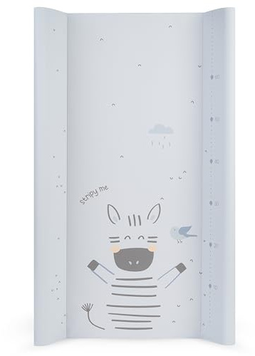 KikkaBoo Fasciatoio Portatile Neonato 80x50 cm STRIPY FRIENDS, Materassino Fasciatoio Impermeabile e Morbido in PVC, Blu