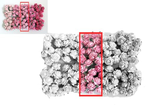 KADADSA 100 pcs Tiny Artificial Roses Mixed Pink Five Color Mulberry Paper Flower 15-18 mm Flower Wedding Scrapbooking (Pink Color 03)