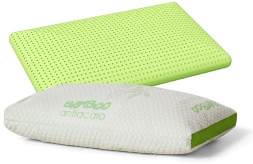 EPSELIA Cuscino Guanciale Letto Memory Foam Rivestimento BAMBU’ BIO, modello saponetta cm 70x40 H12 con fascia perimetrale Traspirante 3D, Sfoderabile, CertiPUR™ OEKO-TEX®