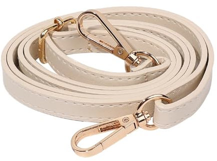 ENWWCH Damen Ledertaschengurt 125CM Ersatz Langer Taschengurt PU Leder Schultertaschengurt Zubehör for Handtasche DIY Crossbody Verstellbare Schultergurte Für Schultertaschen(Beige)