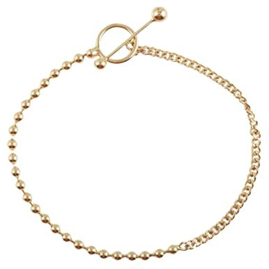 Sumpgle Geometrisches Perlenarmband für Damen, OT-Verschluss, Kettenglieder-Design, minimalistischer Schmuck, verstellbar, lässiges Alltagsaccessoire