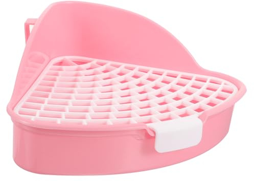 UPKOCH Caja de Arena para Conejos y Hámster Triangular, Plástico Duradero, Tamaño Pequeño, Orinal Esquinero para Jaula, Entrenamiento para Mascotas Pequeñas como Cobayas y Conejos