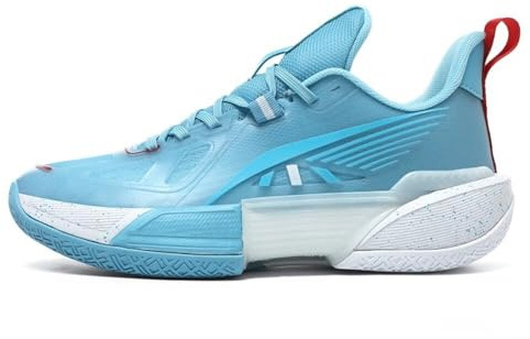 Basketbollskor for män andas, slitstarka, stötdämpande fashionabla sportfritidsskor Skor för promenader(Blue,37 EU)