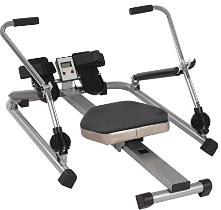 Rameur pour fitness à la maison, écran LCD, rameur, double pagaie de rameur, cardio, jusqu'à 120 kg, pour gymnases, maisons, entreprises, clubs de fitness, 100 x 61 x 21 cm
