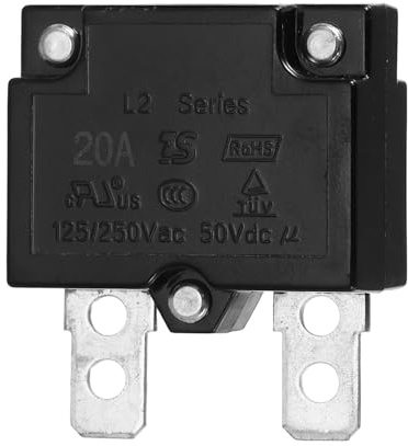 QUARKZMAN Interruttore A Pulsante 20Amp Interruttore Termico Per Auto | 125/250V AC 50V DC, Protettore Termico Sovraccarico, Con Reset Automatico, Industriali