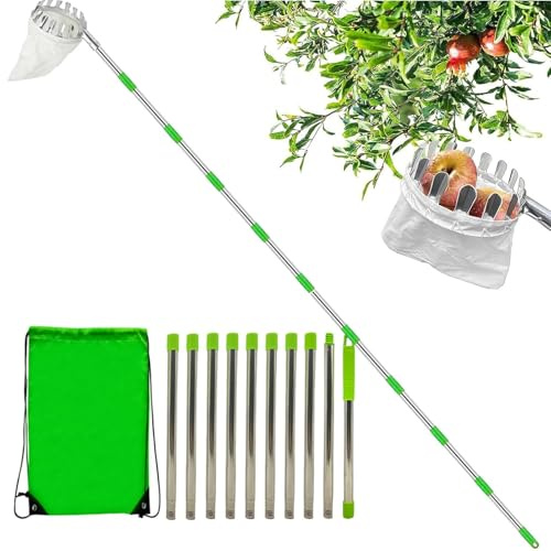 Recolector De Frutas Telescópico – Cesta De Perca Extensible, Herramienta Portátil De Alta Altitud | Jardín Cítricos Pera Agricultura Uso Equipo Agrícola Árboles Patio Trasero