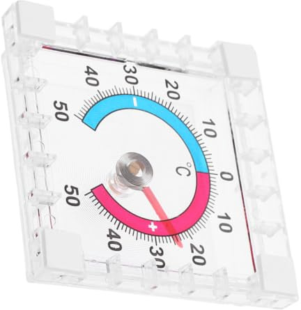 SHINEOFI Termómetro para Ventana y Puerta de Plástico con Medición Precisa y Diseño Compacto para Monitoreo de Temperatura Interior y Exterior Hogar