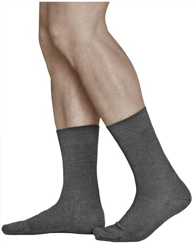 vitsocks Men's 80% MERINO WOOL Warm Thin Winter Socks (3 PAIRS) Fine Woollen Rich Dress Business Everyday Mid-Calf, grey, 10-12