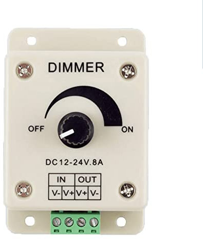 CABLEPELADO Controlador Dimmer de Intensidad para Tira LED | Regulador DC 12V-24V 8A | Apto para LED 5050 3528
