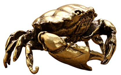 Toddmomy Messing Krabbenfigur Deko 7.10X4.80X3.00Cm Robuste Tischdekoration Kreative Messingkrabbe Für Wohn- Und Küchendekor