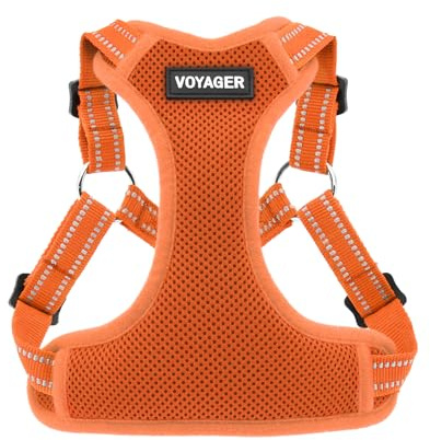 Voyager Step-in Flex Adjustable Dog Harness - Orange, Medium