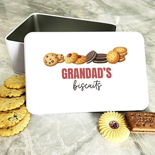 Father's Day Gift for Dad & Grandad - Rectangle Biscuit Tin - Airtight Cracker Tin for Cookies, Cake, Sweets & Treats