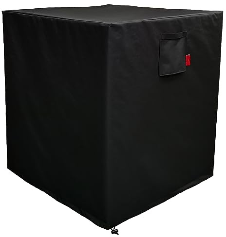 32x 32x 36 Air Conditioner Cover for Outside Units, Waterproof Outdoor Central AC Cover, Heavy Duty Weather Resistant 600D Hvac Cover, Winter Windproof Design Square Black