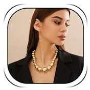 YANCHUN Pearl Necklace for Women Chunky Statement Necklace for Women Trendy Faux Pearl Beaded Jewelry Bride Wedding Jewelry Gifts