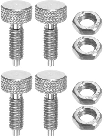 sourcing map 4pcs Spring Plunger M6x1 Thread Size Pin Dia.3mm Retractable Quick Release Pins Stainless Steel Lock Out Type Index Plunger for Industrial Equipment