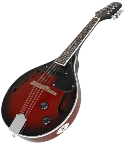 Professionell Mandoline Instrument Professionelle Mandoline 8-saitig A-Stil Elektrische Mandoline Saiteninstrumente Mit Tasche Saitenpick-Zubehör(A)