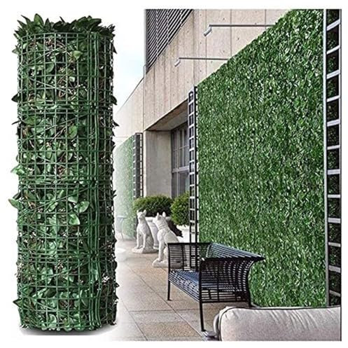 Generisch Haie artificielle feuilles vertes de lierre brise-vue mur de plantes herbe artificielle brise-vue décoratif pour la maison, le balcon, le jardin (1 x 0,5 m)