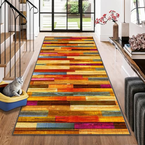 Tapis Long Couloir Entrée Tapis Cuisine Devant Évier Antidérapant Rectangle Lavable Tapis Domestique Zone Tapis Passage sur Mesure pour Salon Chambre Entree Bureau D'entrée Moderne 40 x 60 cm