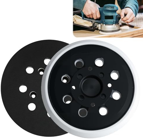 suuosl 2 Pack 5 Inch 8 Hole Sander Pad Replacement for Bosch PEX 300/PEX 400 Random Orbit, Hook and Loop Backing Plate, Aluminium Oxide, Rubber-Plastic, 127mm Arbor Hole