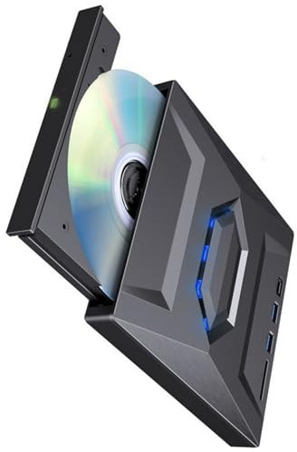 Asukohu USB 3.0 Tipo C - Grabador externo de DVD, grabador, lector de discos ópticos para ordenador portátil, PC, DVD, grabadores Bluray Reader