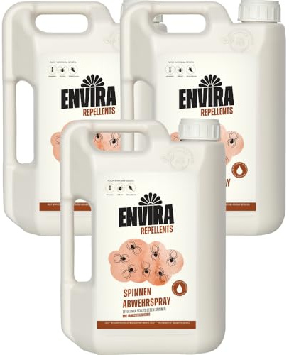 Envira Spinnenspray 3x 2 Liter - hochwirksam gegen Spinnen im ganzen Haus | Spinnen Spray gegen Winkelspinnen, Kreuzspinnen und Weberknechte - für Wohnung, Keller und Garten, effektive Abwehr