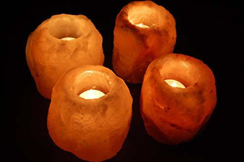 4 st. saltkristall sten värmeljushållare saltlampa i biova kvalitet! stor 900–1200 g