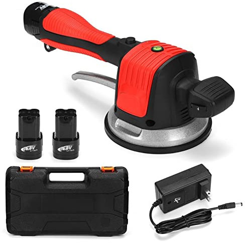 ATAAY 2xBattery 6 Niveaux Vibromasseur de Carreaux pour 60-120cm Carreaux Sol Plâtre Machine Pose de Carreaux Automatique Vibrateur de Sol Outil de Nivellement