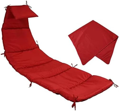 Chaiselongue-Ersatzkissen Und Regenschirm Aus Stoff, Rüsten Sie Ihren Outdoor-Hängesessel, Hängesessel, Chaiselongue Mit Widerstandsfähigem Und Stilvollem Zubehör Auf,Rot,Pleasant63