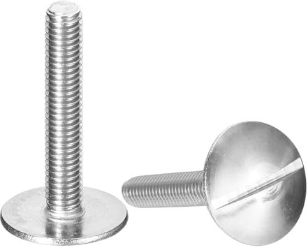 sourcing map Tornillos ranurados de cabeza plana extragrande M5 x 30 mm, 5 pernos de cabeza redonda de acero inoxidable 304