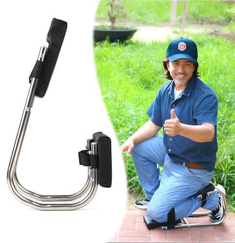Unmake Ergonomischer Kniesitz, Gartensitz für Gartenarbeit auf dem Bauernhof, optimaler Knieschutz, Knöchelstütze, strapazierfähiges, dickes Kniepolster und verzinkter Stahl