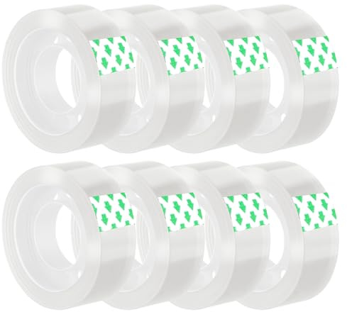 Ptwola 6 Rollen Transparentes Klebeband Nachfüllband Klebebandrollen 3/4 x 980 Zoll Allzweck-Klebeband Glänzend zum Verpacken von Geschenken Büro, Zuhause, Schule