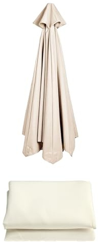 (2m/2,7m/3m) Auvent De Rechange Pour Parasol De Terrasse | Toile De Rechange Pour Parasol D'extérieur | Tissu De Rechange Pour Parasol | Housse De Rechange En Tissu Pour Parasol À 6/8 Baleines(White,(