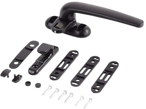 Window Handle Universal Window Handles, Aluminum Alloy, with Lock Handle, Door Handle,(Right Black)