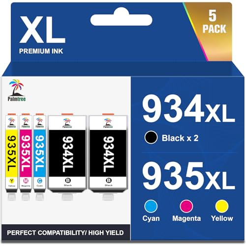 Palmtree Cartuchos 934XL 935 Compatible para HP 935XL 934 935 XL 934 XL Cartuchos para HP Officejet Pro 6230, para Tinta Officejet Pro 6830, Impresora Officejet 6820 6800 6815