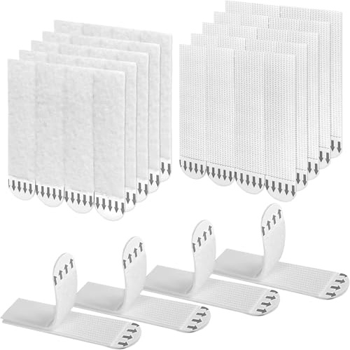 48 Pairs (96 Pcs) Picture Hanging Strips, No-Nail Wall Adhesive Strips for Photo Frames, Heavy Duty Canvas Hanger, Damage-Free Decor Strips, Removable Poster Hook & Loop Mounting Tape