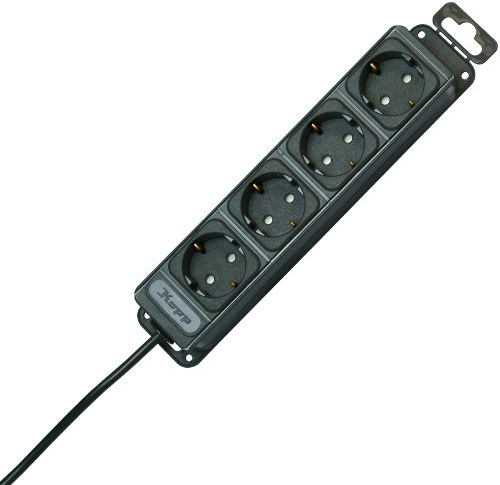 Kopp 127115016 Unoversal Steckdosenleiste, 4-Fach, anthrazit