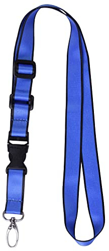 Wisdompro Schlüsselband mit Steckschnalle und Verstellbare Schnalle, Schlüsselbänder für Kinder Erwachsene, Lanyard für Ausweishülle, Schlüssel (Blau/Schwarz)