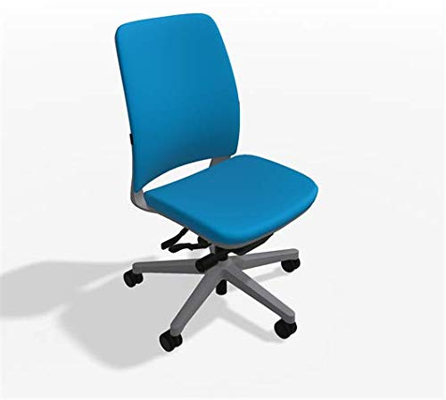 Steelcase Amia Task Chair: Platinum Frame/Polished Aluminum Base - Armless - Hard Floor Casters