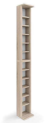 Vicco Scaffale porta cd, Sonoma, 21 x 183.6 cm Set di 2