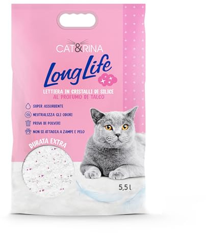 Arena de Silice para Gatos Perfumada Talco Delicado - 5,5 l
