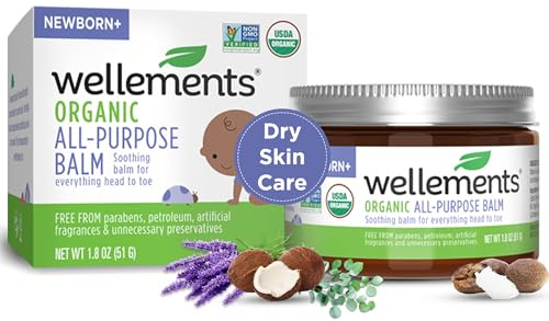 Wellements Organic All Purpose Balm for Babies and Kids (1.8 Fl Oz) | Gentle and Soothing All Over Baby Ointment* for Dry, Chafed and Sensitive Skin | Free from Petroleum, Parabens and Fragrances
