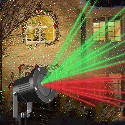 KAEREL Projecteur de Noël Lumières Holloween, Spot Starry Lights Rouge et Vert, Extérieur, Jardin Fête de Vacances Halloween Décoration Imperméable