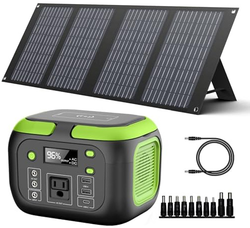 SinKeu 200W Portable Power Station with 40W Solar Panel Included, 155Wh Backup Solar Power Generator with AC Outlets DC USB Type-C for Camping Boat Travel Outdoor Adventures Home Emergency